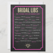 Bridal Libs Bachelorette Party Game Kaart (roze) (Voorkant)