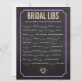Bridal-libs Bachelorette Party-gamekaart (paars) (Voorkant)