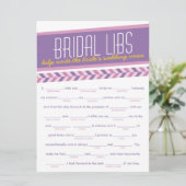 Bridal-libs Bachelorette Party-gamekaart (paars) Kaart (Staand voorkant)