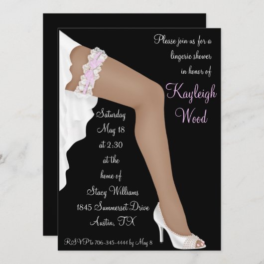 Bridal Lingerie Shower - Aangepaste etnische etnis Kaart (Voorkant / Achterkant)