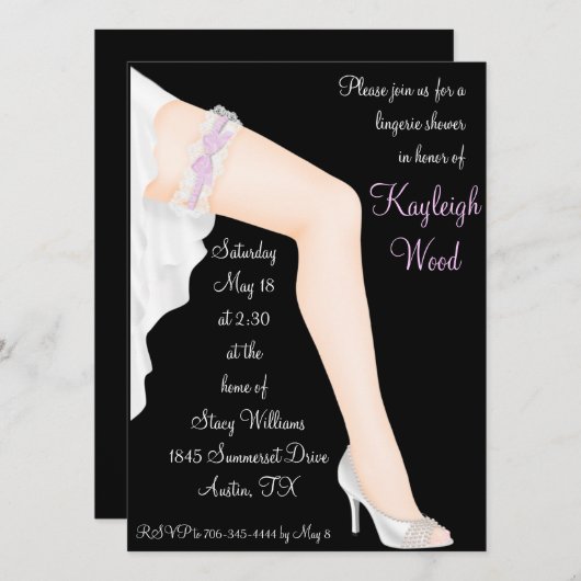 Bridal Lingerie Shower - Gepersonaliseerd Kaart (Voorkant / Achterkant)