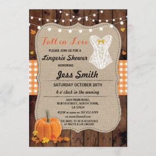 Bridal Lingerie Shower Party Pumpkin Herfst in Lov Kaart
