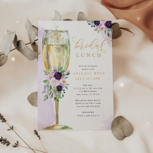 Bridal Lunch Paars Gold Vrijgezellenfeest Kaart