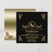 Bridal Luncheon Black Gold | Vrijgezellenfeest voo Kaart (Voorkant / Achterkant)