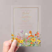 Bridal Luncheon Boho Wild Flowers Bridal Shower Acryl Uitnodigingen (Insitu (Draagbaar))