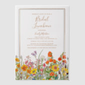 Bridal Luncheon Boho Wild Flowers Vrijgezellenfees Vellum Uitnodigingen (Voorkant)
