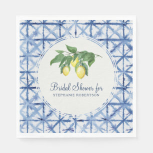 Bridal Luncheon Citrus Lemon Leaf Foliage Shibori Servet