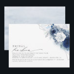 Bridal Luncheon Dusty Blue Floral Vrijgezellenfees Kaart<br><div class="desc">Stustblauw en marinesbloemen voor de waterverf omkopen van luncheon bridal douches</div>