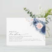 Bridal Luncheon Dusty Blue Pink Vrijgezellenfeest Kaart (Staand voorkant)