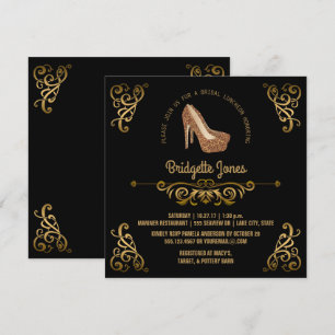 Bridal Luncheon Elegant Gold   Weddenschap Kaart