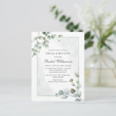 Bridal Luncheon Eucalyptus Greenery Waterverf Uitnodiging Briefkaart (Staand voorkant)