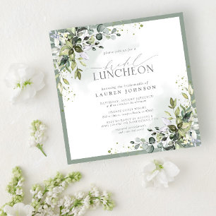 Bridal Luncheon Floral Dusty Blue Eucalyptus Kaart