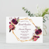 Bridal Luncheon florale geometrische witte bogung Kaart (Staand voorkant)