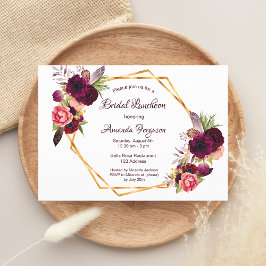 Bridal Luncheon florale geometrische witte bogung Kaart