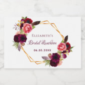 Bridal Luncheon florale geometrische witte bogung Sparkling Wijnetiket (Enkel label)