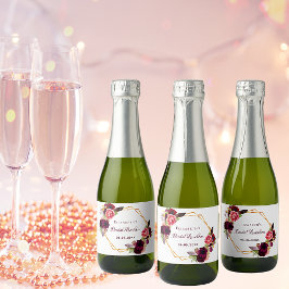 Bridal Luncheon florale geometrische witte bogung Sparkling Wijnetiket