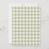  Bridal Luncheon Gingham Sage Green Floral Bow Kaart (Achterkant)