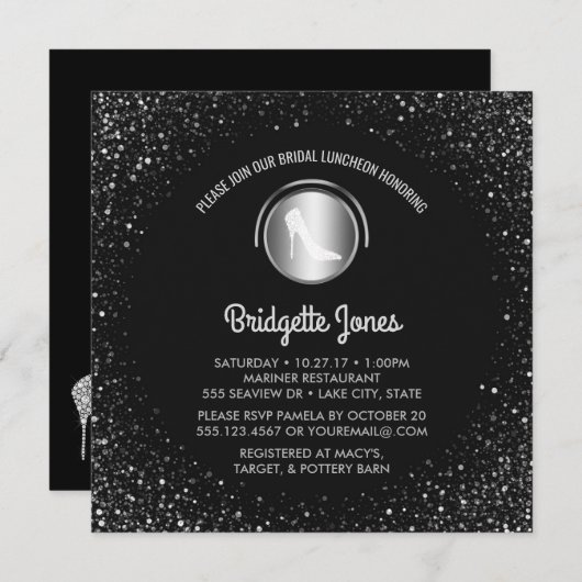 Bridal Luncheon High Hiel Chic Vrijgezellenfeest Kaart (Voorkant / Achterkant)