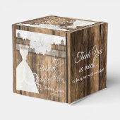 Bridal Luncheon in Rustic Wood and Lace Design Bedankdoosjes (Achterkant)