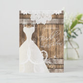 Bridal Luncheon in Rustic Wood en Lace Kaart (Staand voorkant)