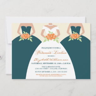 Bridal Luncheon Invite (blauwgroen) Kaart