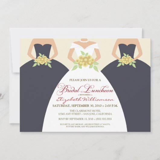 Bridal Luncheon Invite (grijs) Kaart (Voorkant)