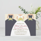 Bridal Luncheon Invite (grijs) Kaart (Staand voorkant)