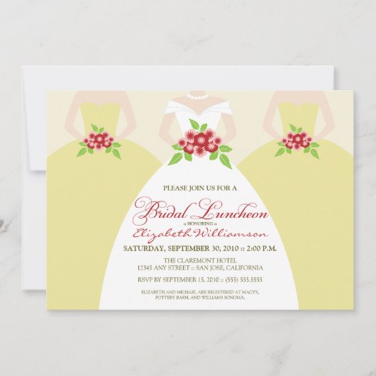Bridal Luncheon Invite (ivoor) Kaart (Voorkant)