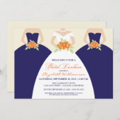 Bridal Luncheon Invite (marine) Kaart (Voorkant / Achterkant)