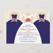 Bridal Luncheon Invite (marine) Kaart (Voorkant / Achterkant)