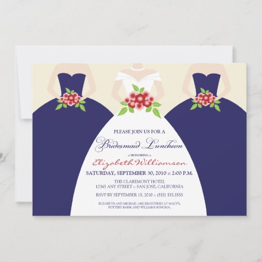 Bridal Luncheon Invite (marine) Kaart (Voorkant)