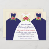 Bridal Luncheon Invite (marine) Kaart (Voorkant / Achterkant)