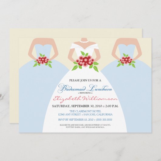 Bridal Luncheon Invite (mist) Kaart (Voorkant / Achterkant)