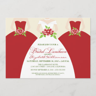Bridal Luncheon Invite (rood) Kaart