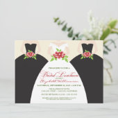 Bridal Luncheon Invite (zwart) Kaart (Staand voorkant)
