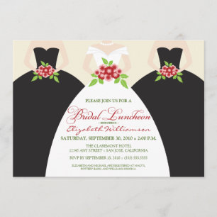Bridal Luncheon Invite (zwart) Kaart