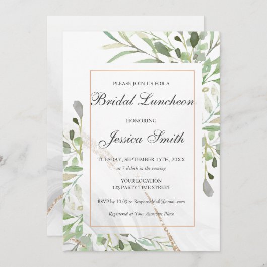 Bridal Luncheon Kaart (Voorkant / Achterkant)