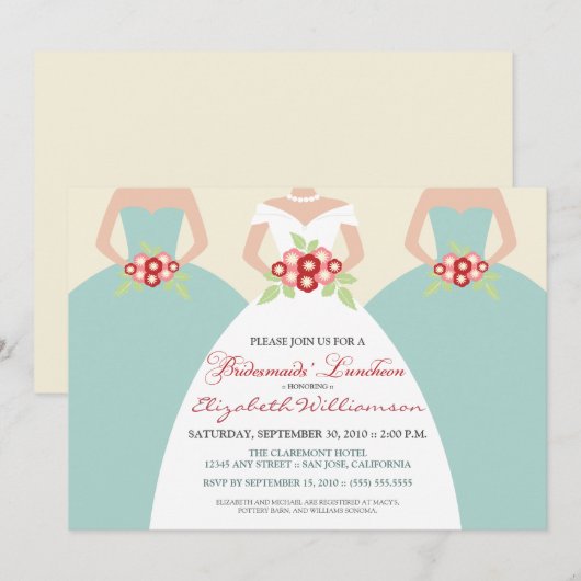 Bridal Luncheon Kaart (Voorkant / Achterkant)