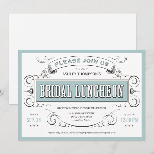 Bridal Luncheon Kaart (Voorkant / Achterkant)