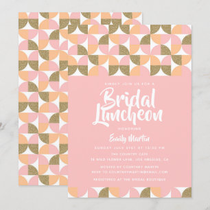 Bridal Luncheon Modern Pink Gold Vrijgezellenfeest Kaart