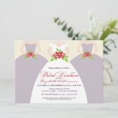 Bridal Luncheon nodigt Bride & Bridesmaids uit : P Kaart (Staand voorkant)