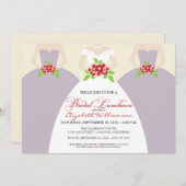 Bridal Luncheon nodigt Bride & Bridesmaids uit : P Kaart (Voorkant / Achterkant)