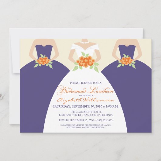 Bridal Luncheon nodigt Bride & Bridesmaids uit : P Kaart (Voorkant)