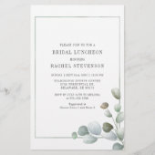 Bridal Luncheon Waterverf Eucalyptus Greenery Briefpapier (Voorkant)
