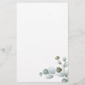 Bridal Luncheon Waterverf Eucalyptus Greenery Briefpapier (Achterkant)