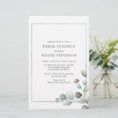 Bridal Luncheon Waterverf Eucalyptus Greenery Briefpapier (Staand voorkant)