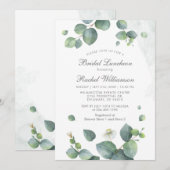 BRIDAL LUNCHEON Waterverf Eucalyptus groen Kaart (Voorkant / Achterkant)