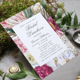 Bridal Luncheon Waterverf Floral Vrijgezellenfeest Kaart