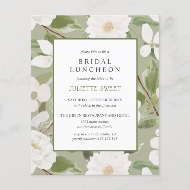 Bridal Luncheon | Witte bloemen groen (Voorkant)