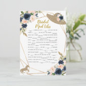 Bridal Mad Libs Horse Race Hat Theme Game Kaart (Staand voorkant)